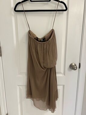 Alice + Olivia Taupe Chiffon Layered Dress